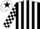 BLACK & WHITE STRIPES, check sleeves, white cap, black star