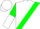 White, Green Sash, Green and White Halved Sleeves