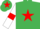 Emerald Green, Red star, White sleeves, Red armlets, Emerald Green cap, Red star