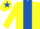 YELLOW, royal blue panel, royal blue star on cap