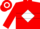 Red, White 'BB' over Diamond Hoop, Red Sleeves