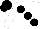 WHITE, large BLACK spots, BLACK cap