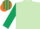 Light Green, Dark Green sleeves, Dark Green and Orange striped cap