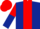 DARK BLUE, red panel, red & dark blue halved sleeves, red cap