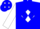 Blue, Blue 'KB' on White Diamond, Blue Diamonds on White Sleeves