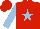 Red, Light Blue star and sleeves