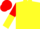 YELLOW, red & yellow halved sleeves, red cap