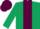 Dark Green, Maroon stripe, Maroon cap