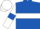 ROYAL BLUE, WHITE hoop, WHITE sleeves, ROYAL BLUE armlets, WHITE cap
