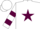 WHITE, maroon star, hooped sleeves, white cap