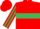 Red, Emerald Green hoop, striped sleeves, and red cap