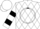 White, multicoloured diamonds in black circle, multicoloured hoops on sleeves, white cap