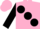 PINK, large black spots & sleeves, pink cap