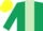 Dark Green, Light Green stripe, Yellow cap