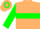 BEIGE, Green 'E' on Green Oval, Green Hoop on Slvs