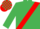 EMERALD GREEN, red sash, check cap
