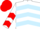 White, Light Blue chevrons, White and Red chevrons on sleeves, Red cap