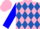 Hot Pink, Royal Blue Diamonds, Pink Bars on Blue Sleeves, Pink Cap