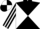 Black and white diabolo, striped sleeves, quartered cap