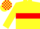 YELLOW, red hoop, yellow sleeves, check cap