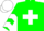 Green, White Cross, White Chevrons on Sleeves, White Cap