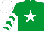 EMERALD GREEN, white star, white chevrons on sleeves, white cap