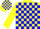 Yellow and Blue Quarters with 'JF', Blue Blocks on Yellow Sleeves