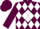 Maroon, white diamond frame, white diamonds on maroon sleeves, maroon cap