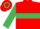 Red, Emerald Green hoop and sleeves