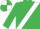 EMERALD GREEN, white sash, quartered cap