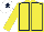 YELLOW, dark blue seams, white cap, dark blue star