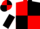 Red and Black (quartered), White and Black halved sleeves