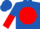 Royal Blue, Red disc, halved sleeves, Royal Blue cap