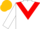 White, Red chevron, Gold cap