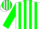 White, Green Stripes on Sleeves