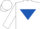White, royal blue inverted triangle