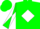 Green, White Diamond Frame, Green and White Diagonally Quartered Sleeves