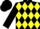 BLACK & YELLOW DIAMONDS, black cap