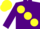 Purple, large Yellow spots, Yellow cap