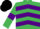 Emerald Green, Purple chevrons and armlets, Black cap