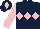 DARK BLUE, pink triple diamond, pink sleeves, dark blue cap, pink diamond
