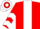 RED, white panel, white chevrons on sleeves, white & red hooped cap