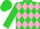 Lime Green, Pink Diamonds, Lime Green Cap