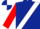 DARK BLUE, white sash, red sleeves, dark blue armlet, dark blue & white quartered cap
