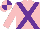 Pink, Purple cross belts, quartered cap