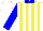 WHITE, Yellow Stripes, Blue Collar, Blue Slvs
