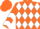 ORANGE, White Diamonds & Chevrons on Slvs