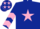 Dark Blue, Pink star, chevrons on sleeves, Dark Blue cap, Pink stars