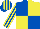ROYAL BLUE and YELLOW (quartered), striped sleeves and cap