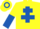 Yellow, Royal Blue Cross of Lorraine, Yellow and Royal Blue halved sleeves, Yellow and Royal Blue hooped cap